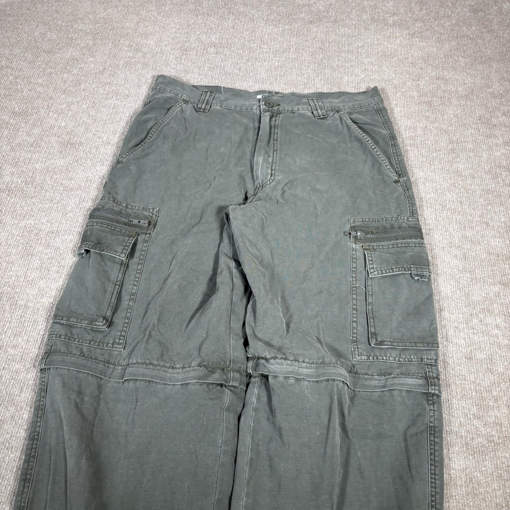 Vintage‎ Old Navy Pants Mens 35x32 Army Green Cargo Convertible Military Baggy - Picture 3 of 13